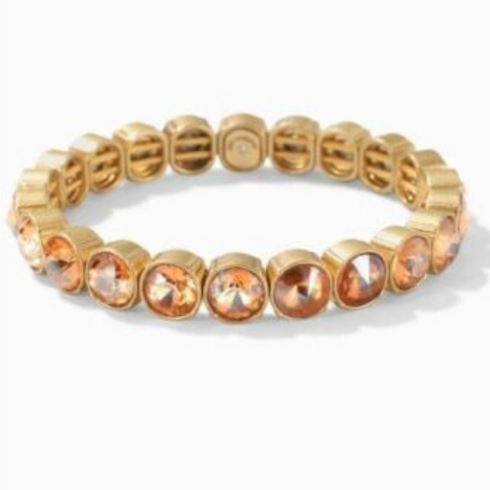 STELLA & DOT Vida Stretch Bracelet Champagne Gold Toned Sparkle Stones